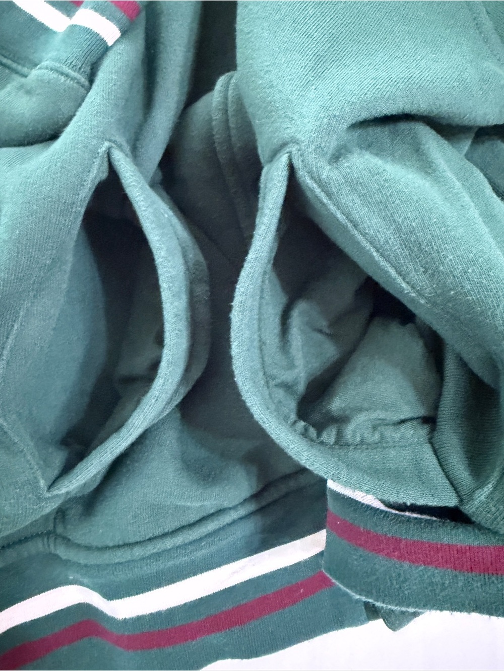 Polo by Ralph Lauren Dark Green baseball Jacket with Stripe Ribbing - Picture 8 of 9